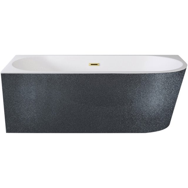 BESCO Wanna wolnostojąca ZOYA GRAFIT 170 lewa maskownica syfonu z prz