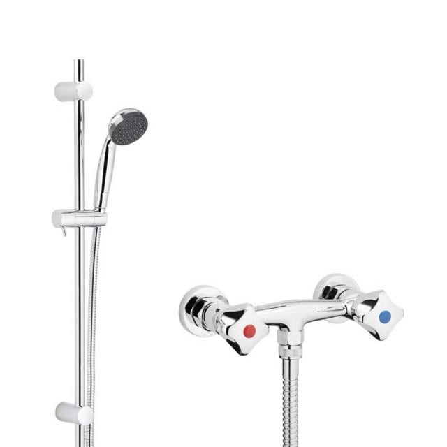 KFA Bateria prysznicowa ścienna STANDARD z zestawem prysznicowym prze