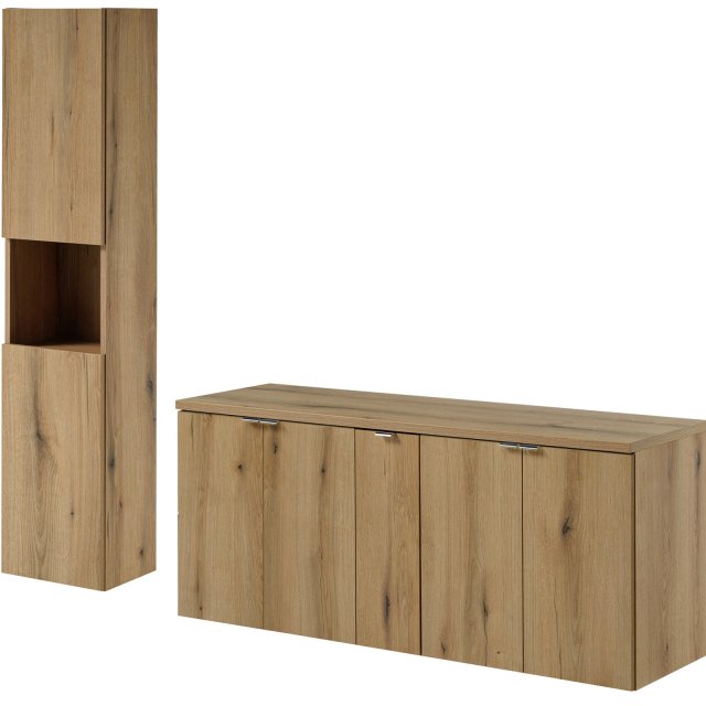 COMAD Zestaw mebli NOVA OAK 3 szafki z blatem 140 cm, słupek 30 cm