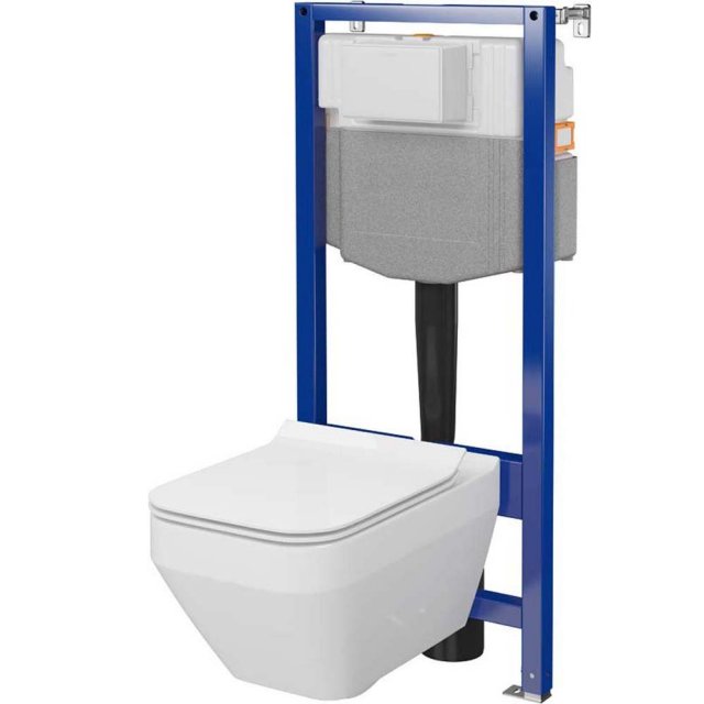 CERSANIT Zestaw podtynkowy AQUA PLUS pneumatyczny z miską CREA i desk