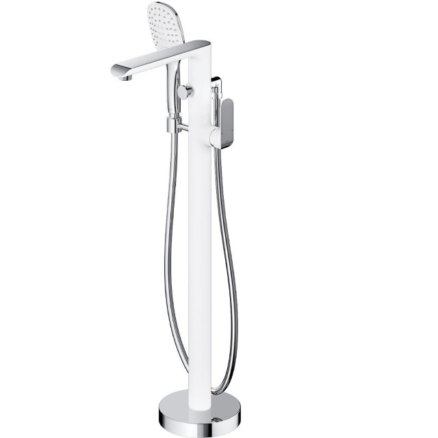 OMNIRES Bateria wannowa wolnostojąca SACRAMENTO chrom/biały połysk SC