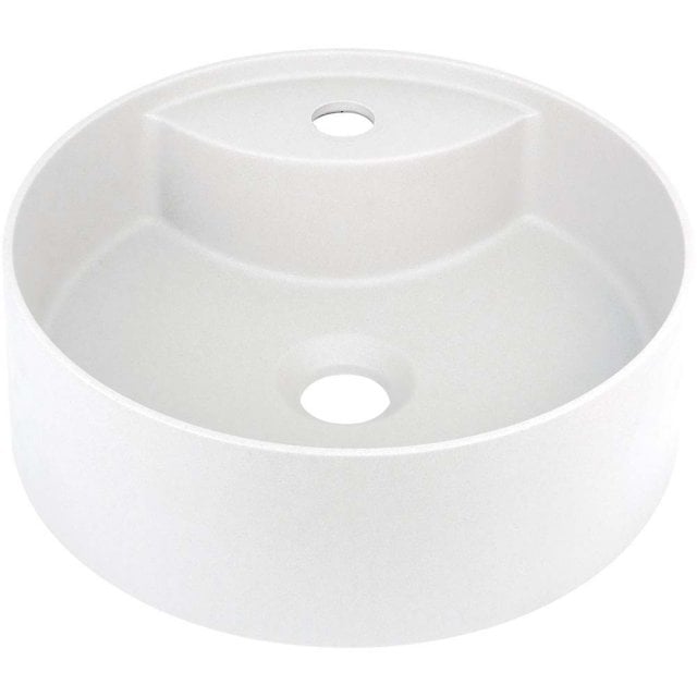 DEANTE Umywalka nablatowa SILIA z wyspą na baterię granitowa biała CQ