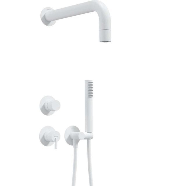 DEANTE Zestaw prysznicowy podtynkowy SILIA z główką prysznicową biały