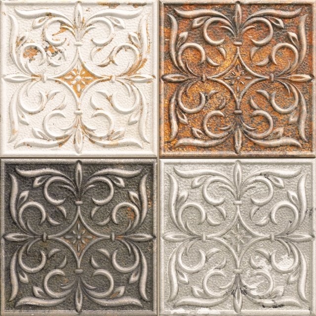 Gres szkliwiony hiszpański Realonda ANTIGUA LIS MIX mat 33x33 gat. I