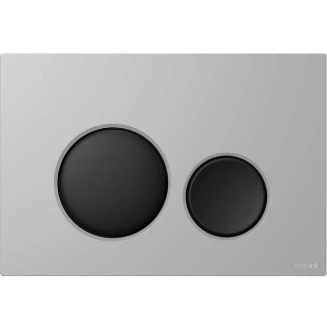 CERSANIT Przycisk spłukujący LUNA chrom matowy klawisze czarny mat K9