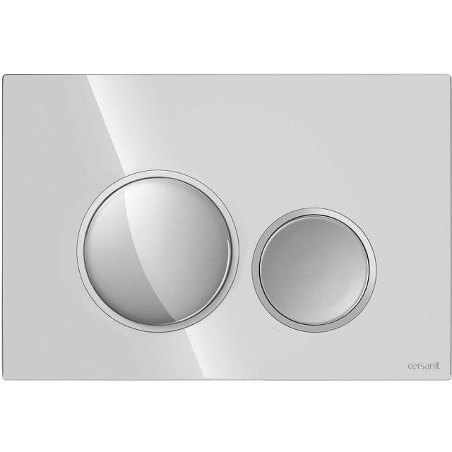 CERSANIT Przycisk spłukujący do WC LUNA chrom błyszczący, ring chrom