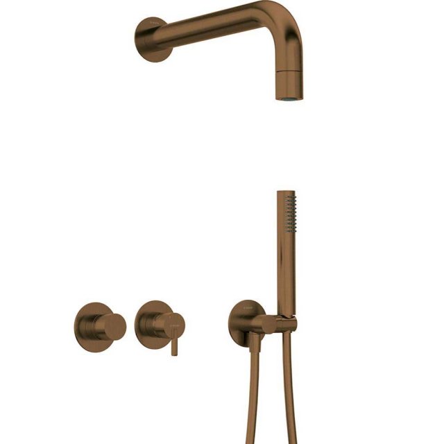 DEANTE Zestaw prysznicowy podtynkowy SILIA z główką prysznicową brąz