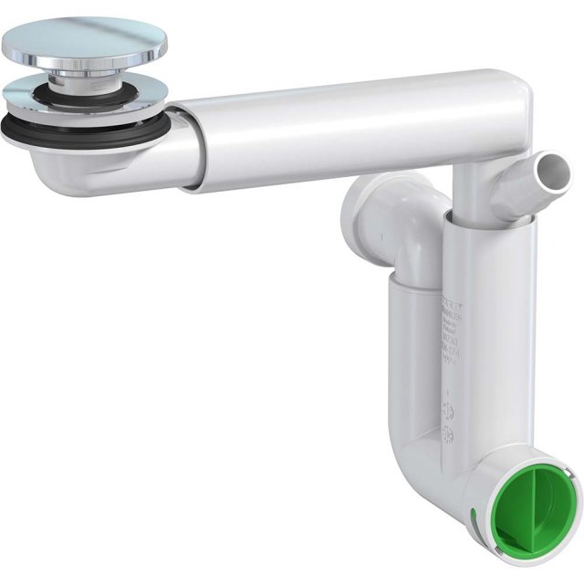 CERSANIT Syfon umywalkowy ze zintegrowanym korkiem chrom, oszczędzają