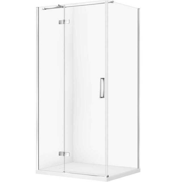 CERSANIT Zestaw kabina prostokątna JOTA lewa 100x80 chrom, brodzik TA