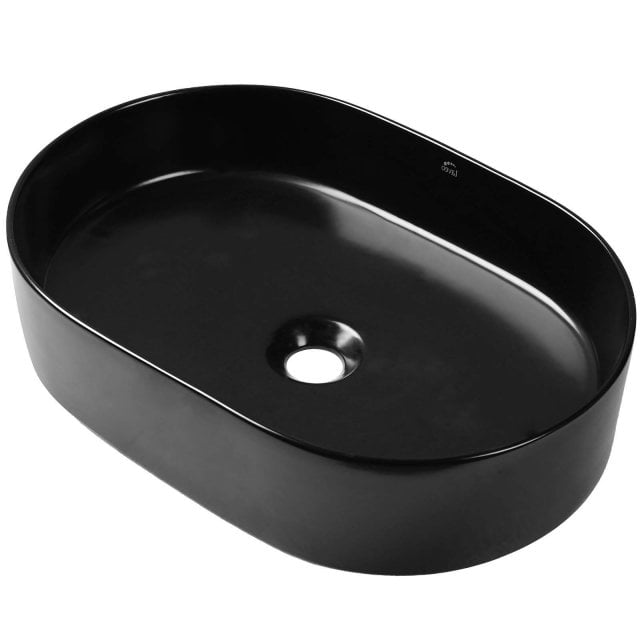 LAVEO Umywalka nablatowa DESNA 50 ceramiczna czarna VUD_B250