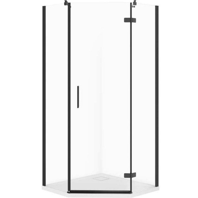 CERSANIT Kabina prysznicowa pięciokątna JOTA prawa czarna 90x90 z bro