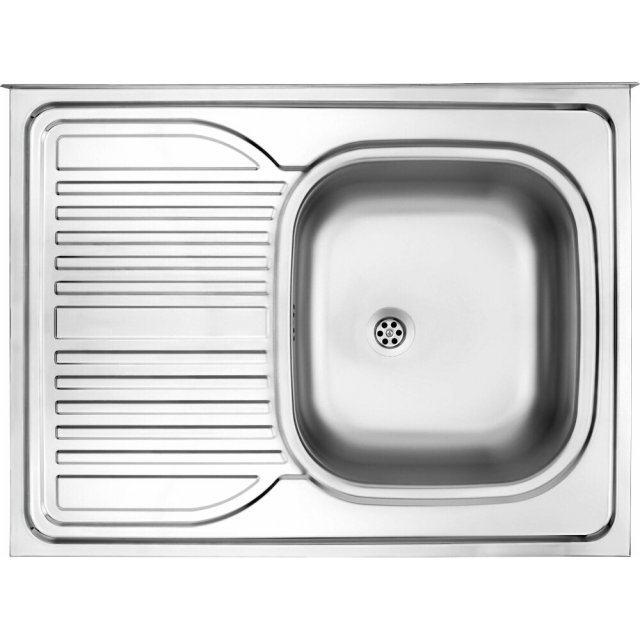 DEANTE Zlewozmywak stalowy TANGO satyna 1-komorowy ociekacz po lewej