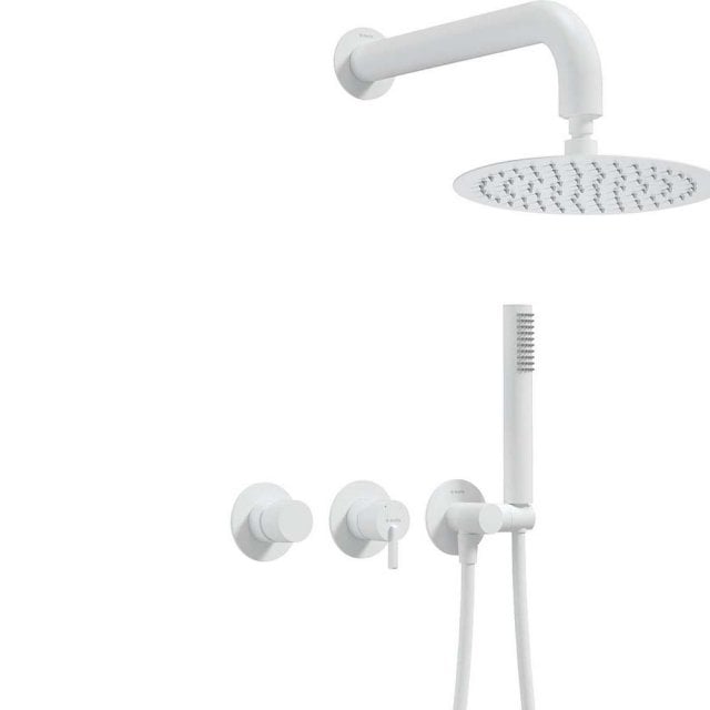 DEANTE Zestaw prysznicowy podtynkowy SILIA z głowicą prysznicową biał