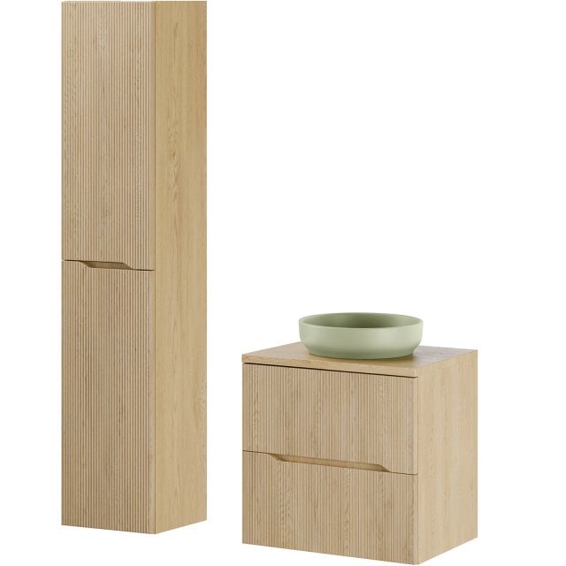 COMAD Zestaw mebli NORDIC CREMONA szafka z blatem 60 cm, umywalka RIV