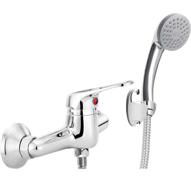 DEANTE Bateria prysznicowa ścienna LOBO z zestawem prysznicowym chrom