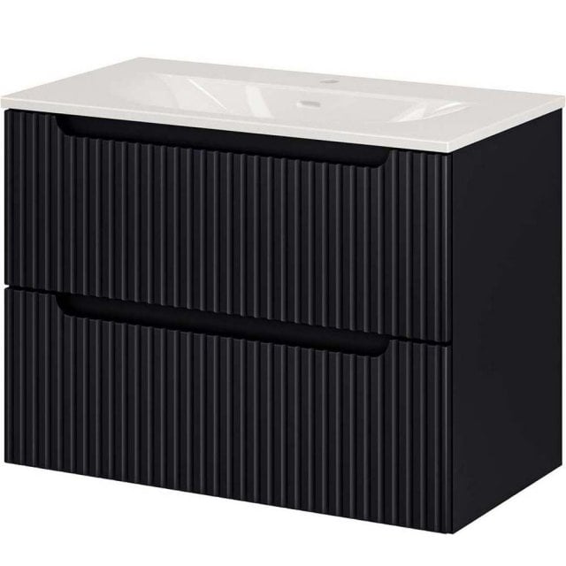 COMAD Szafka NOVA BLACK z umywalką meblową SKY 80 cm