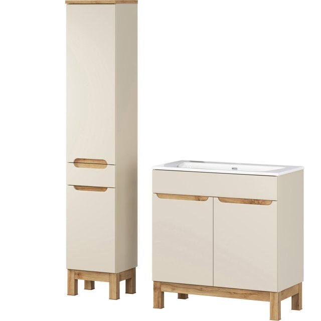 COMAD Zestaw mebli BALI CASHMERE szafka z umywalką meblową SKY 80 cm,