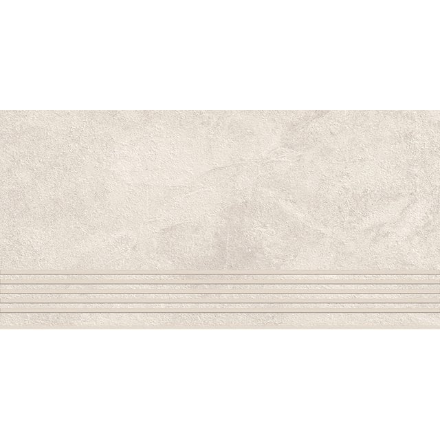 Gres szkliwiony stopnica QUEENS white mat 29,8x59,8 gat. I Cersanit