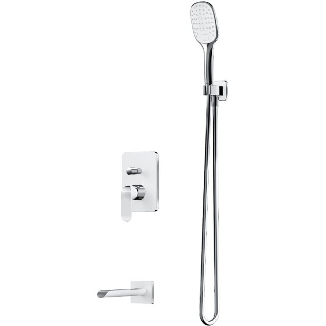 OMNIRES System wannowy SACRAMENTO podtynkowy chrom biały połysk SYSSC