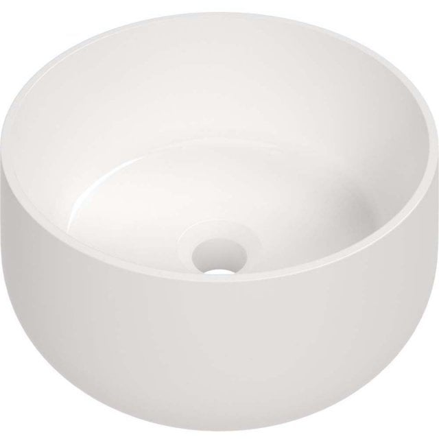 DEANTE Umywalka ceramiczna ARNIKA nablatowa okrągła O353 mm biała CGN