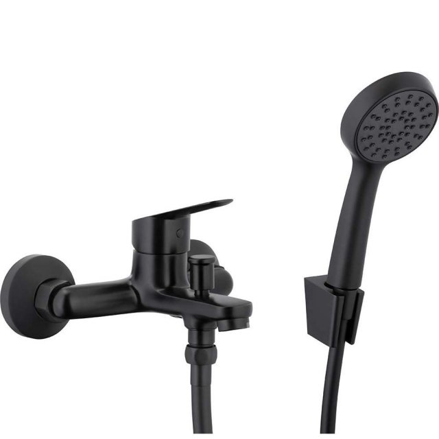 KFA Bateria wannowa ścienna SPARC z zestawem prysznicowym czarna 5414