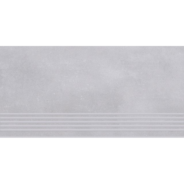 Gres szkliwiony stopnica VELVET CONCRETE white mat 29,8x59,8 gat. I