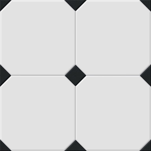 Gres szkliwiony hiszpański El Molino BETERA BLACK - WHITE mat 58x58 g