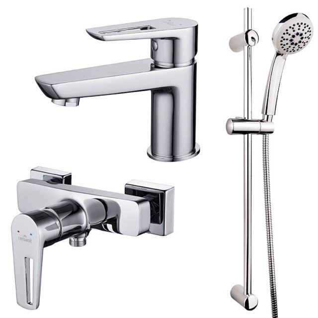 CERSANIT Zestaw bateria umywalkowa i wannowo-prysznicowa MILLE +zesta