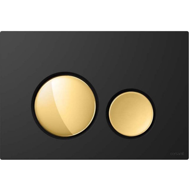 CERSANIT Przycisk spłukujący LUNA czarny matowy klawisze złoty błysk