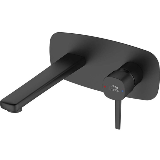 LAVEO Bateria umywalkowa podtynkowa POLA z korkiem klik-klak czarna B