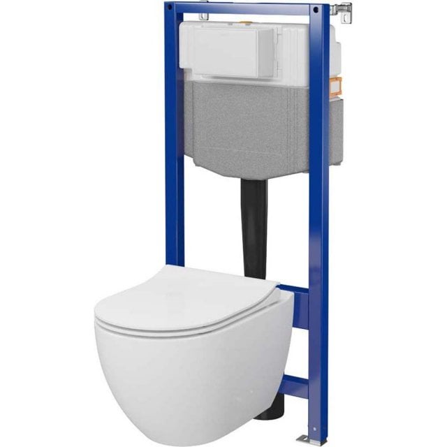 CERSANIT Zestaw podtynkowy AQUA 50 mechaniczny, miska, deska duroplas