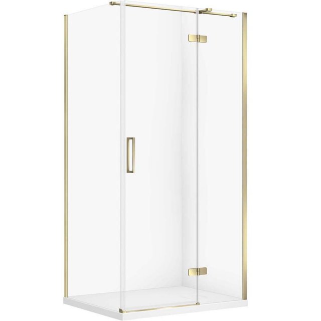 CERSANIT Zestaw kabina prostokątna JOTA prawa 100x80 złota, brodzik T