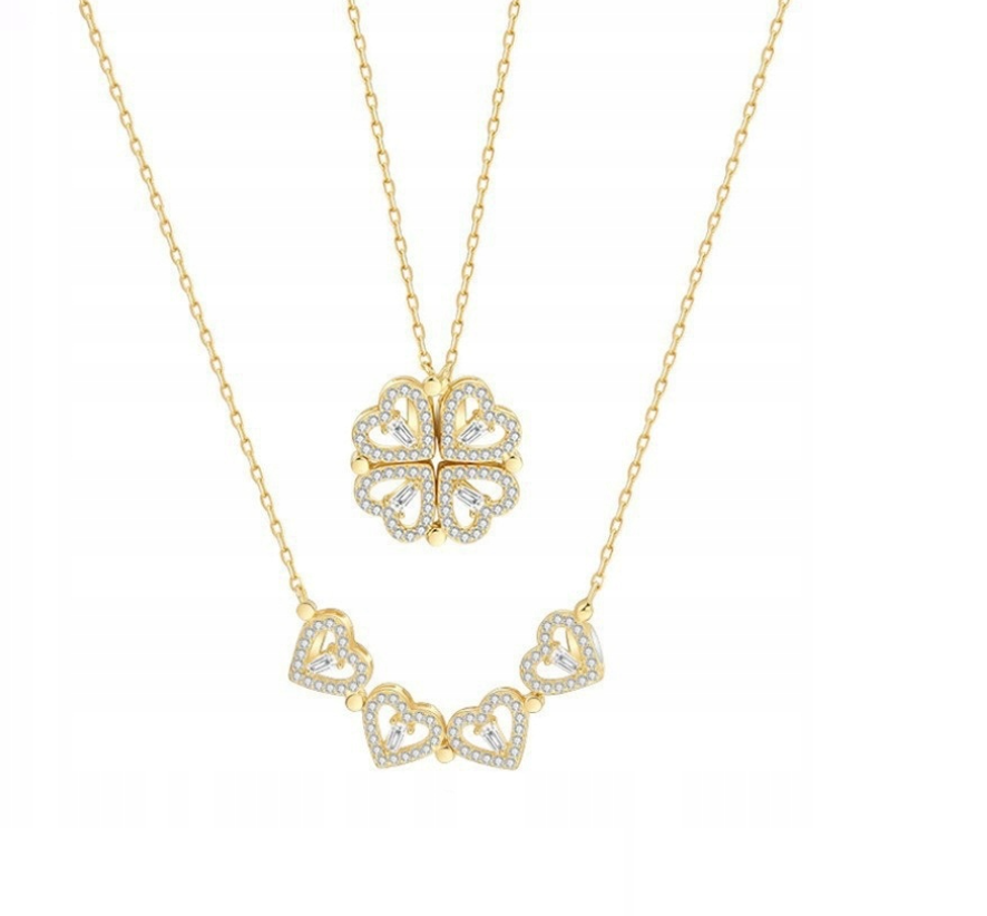 Naszyjnik Damski Koniczyna- Serca magnesowe