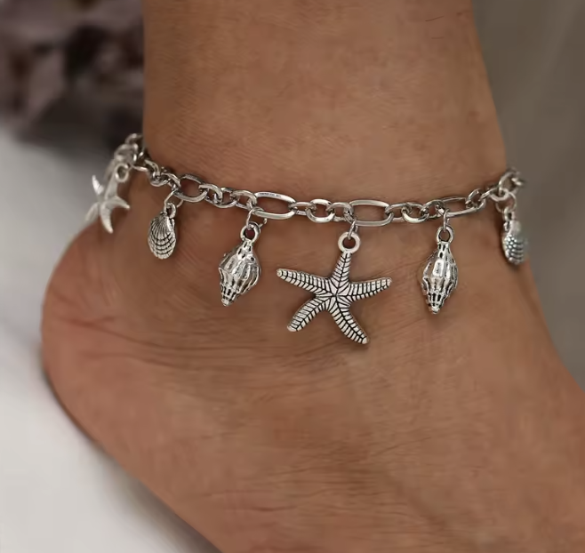 Bransoletka na kostkę z muszelkami 207