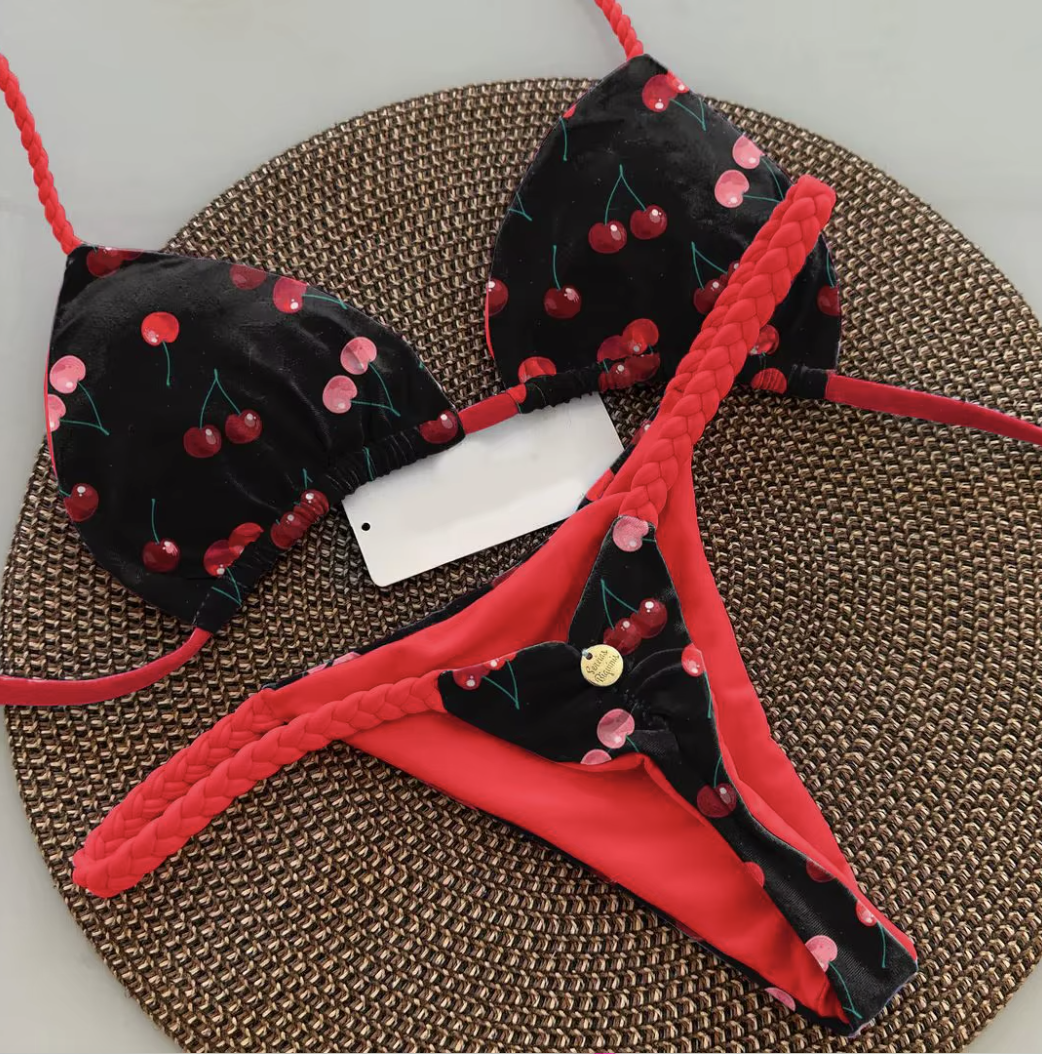 Strój kąpielowy bikini Wisienki P015