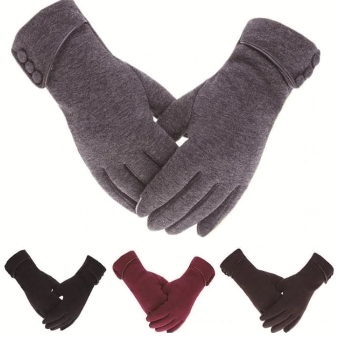 Rękawiczki damskie z trzema guzikami