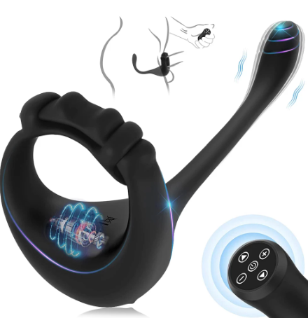 Nakładka wibrująca na penisa i do odbytu 3w1