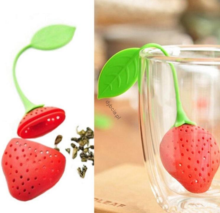Zaparzacz/sitko do herbaty w kształcie truskawki