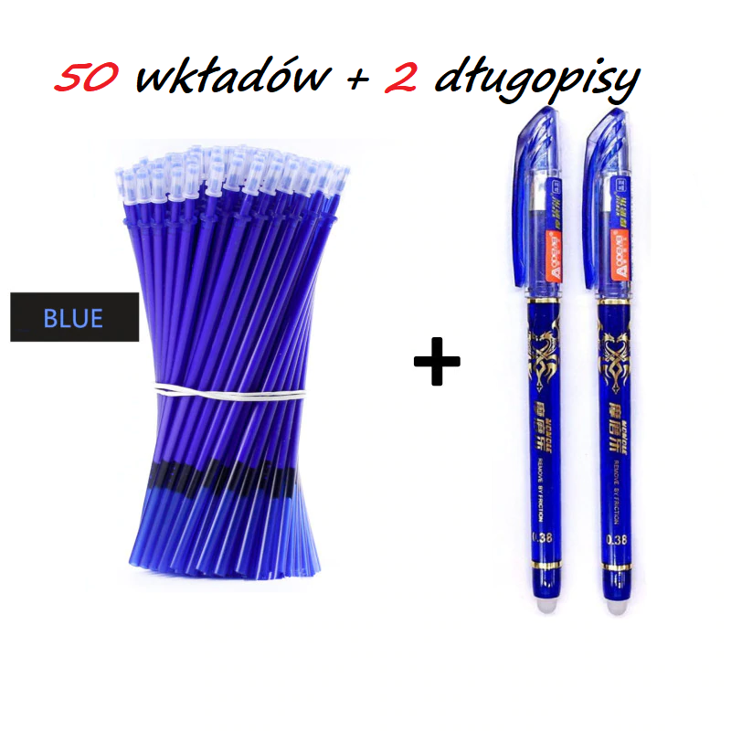 50 wkładów + 2 ścieralne długopisy