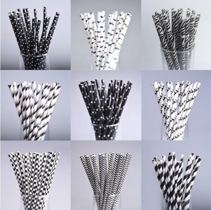 25 papierowych słomek