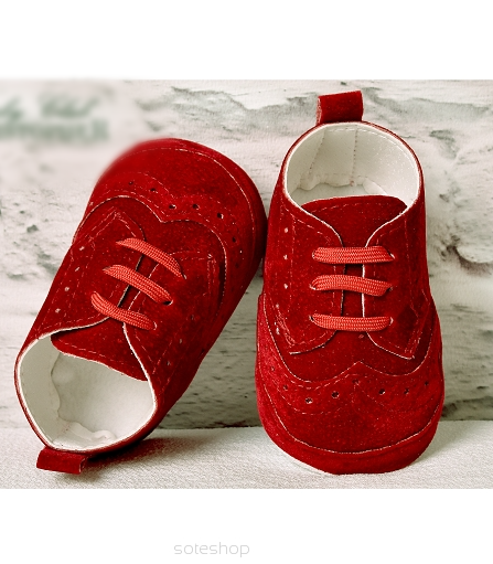 Buciki chłopięce do chrztu zamszowe