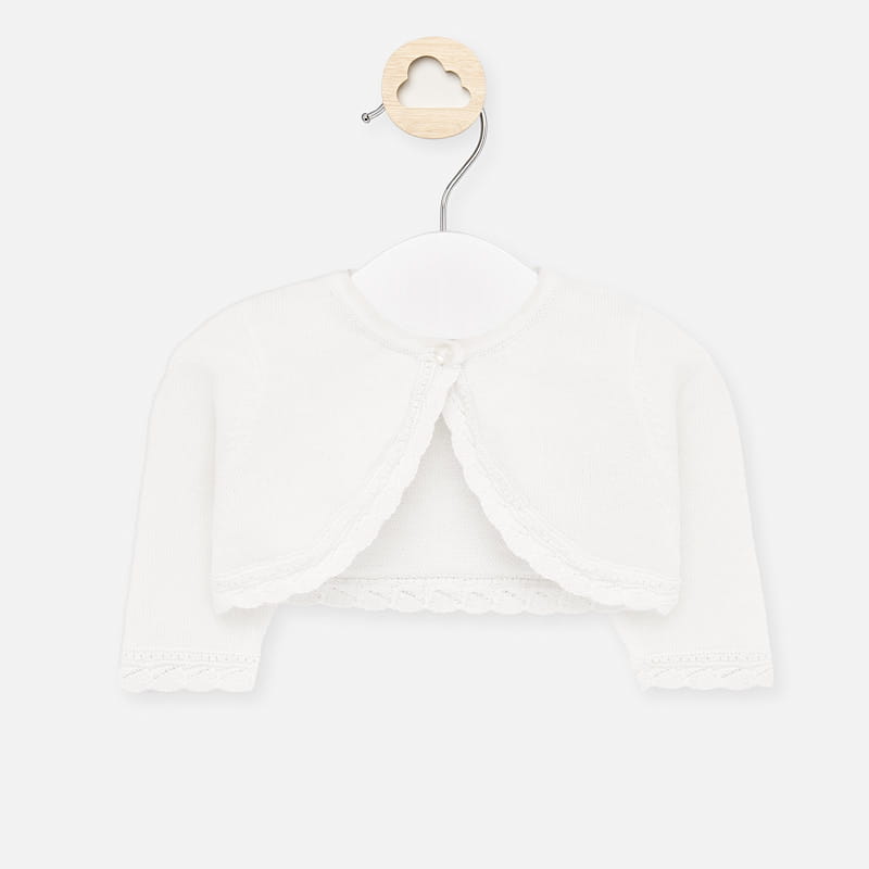 MAYORAL 318 Bolerko dla dziewczynki do chrztu ecru
