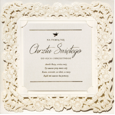 Pamiątka Chrztu Świętego - karnet premium