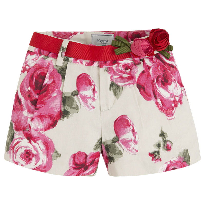 MAYORAL 3276 Krótkie spodenki w kwiatki dla dziewczynki