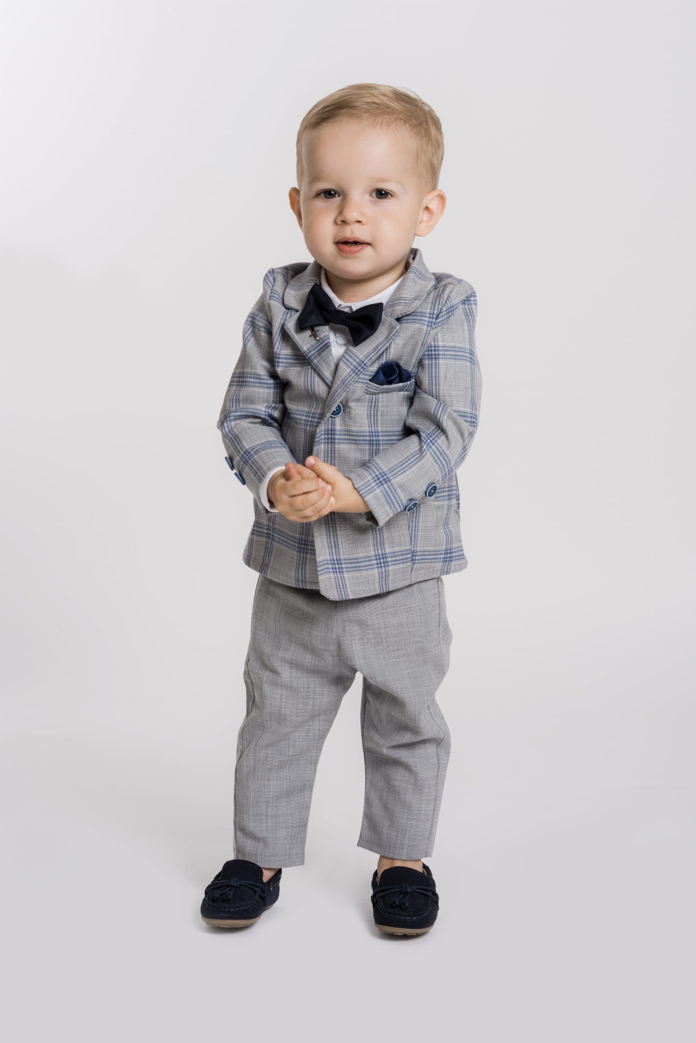 LaFerio Vito Szare eleganckie spodnie dla chłopca do chrztu