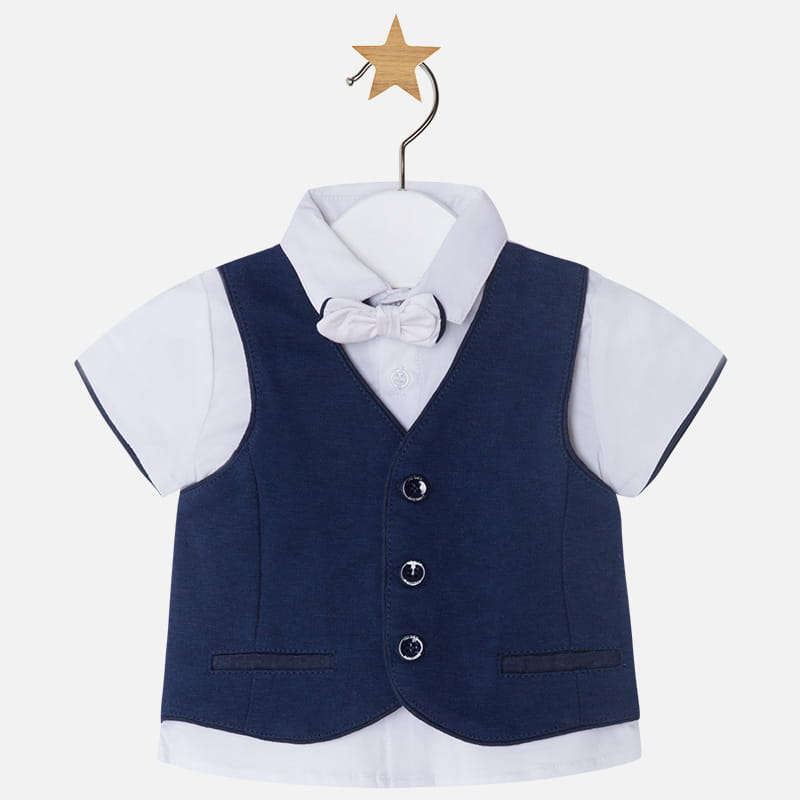 MAYORAL 1110 Komplet chłopięcy z koszulą, kamizelką i muszką