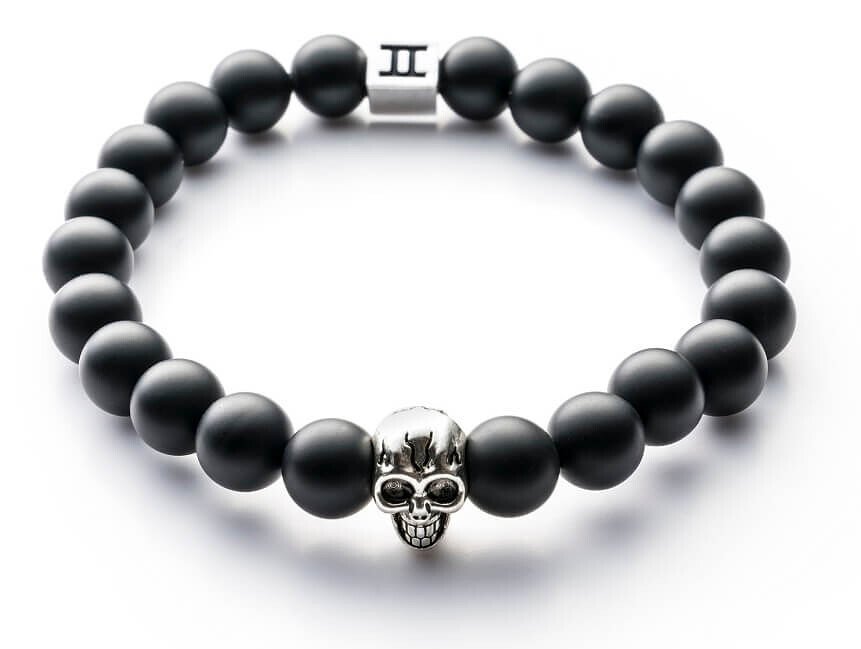 Bransoletka Gemini Classic Skull Mat Black C8-G
