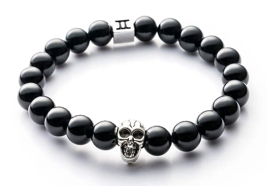 Bransoletka Gemini Classic Skull Black C1-G