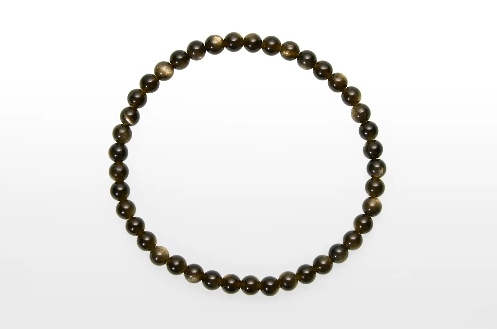 Bransoletka z kamieni - Obsydian złoty (kulka 4 mm)