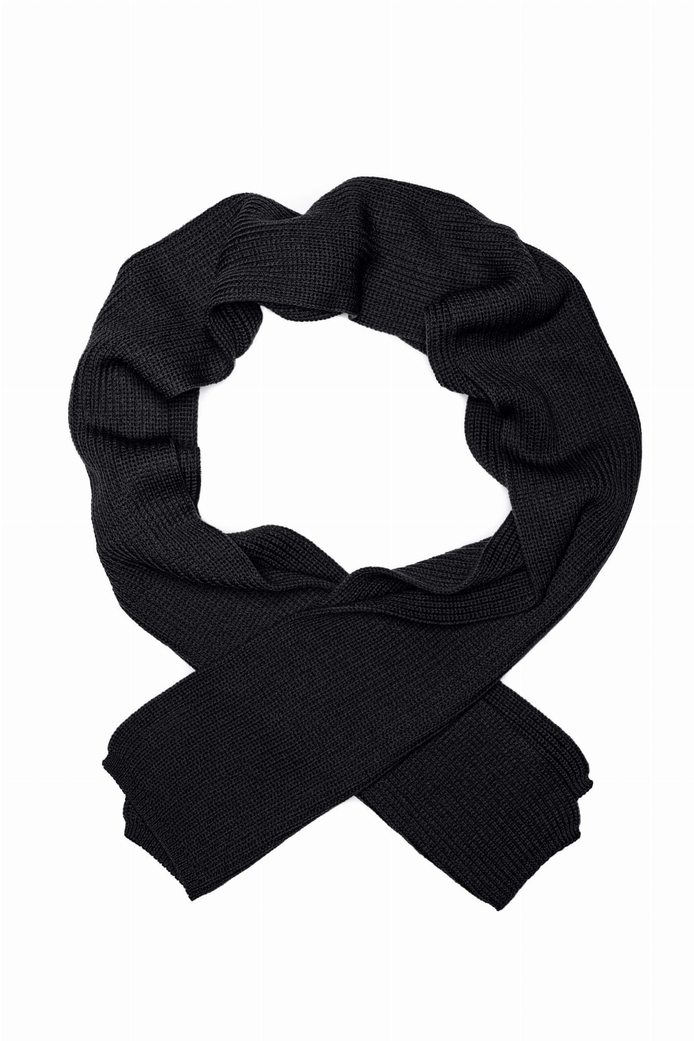 Szalik z wełny merino, czarny